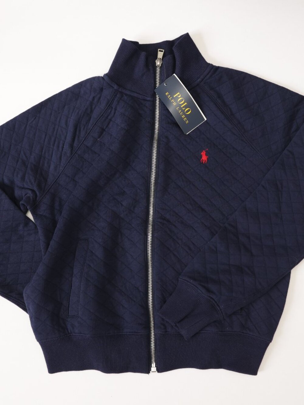 Ralph Lauren Polo Zip Up Sweater Navy Child's 12-14 NWT